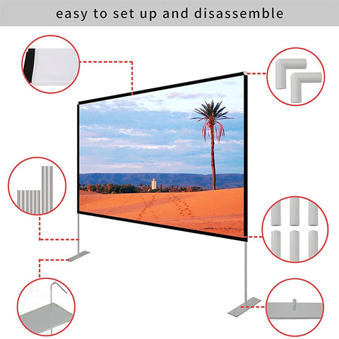 Skerell portable screen with stand 16:9 120 inch