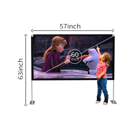 Skerell portable projector screen with stand 60inch 16:9 outdoor